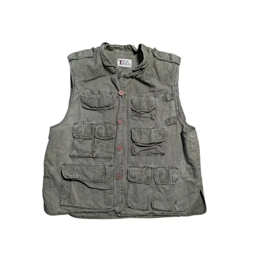Vintage TRAIL DESIGNS Safari Hunting/Fishing Vest/Cargo Vest, Large